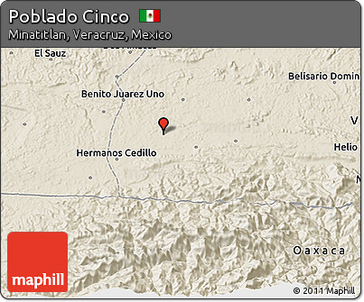 Shaded Relief 3D Map of Poblado Cinco
