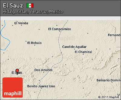 Shaded Relief 3D Map of El Sauz