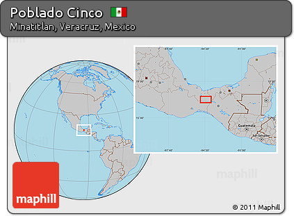 Gray Location Map of Poblado Cinco