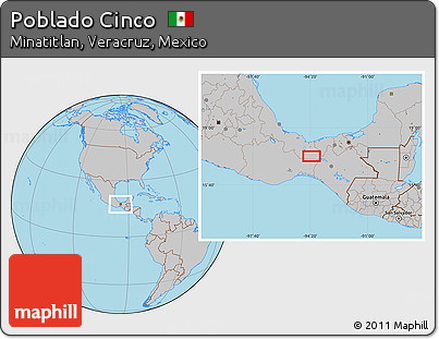Gray Location Map of Poblado Cinco