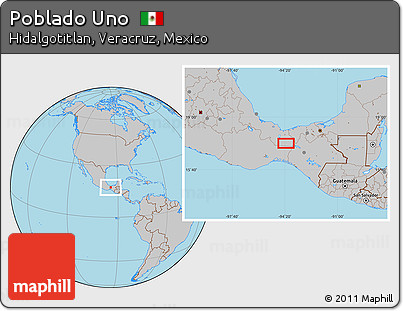 Gray Location Map of Poblado Uno