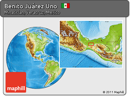Physical Location Map of Benito Juárez Uno