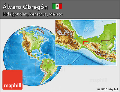 Physical Location Map of Álvaro Obregón