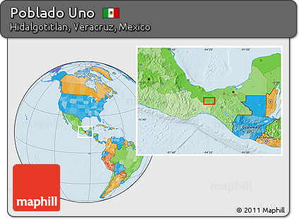 Political Location Map of Poblado Uno
