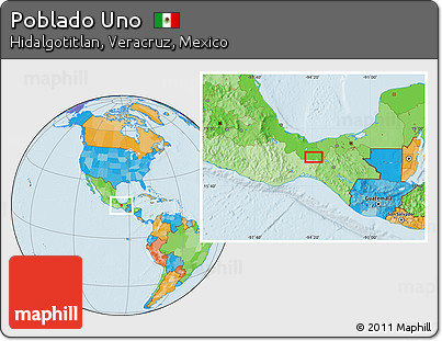 Political Location Map of Poblado Uno