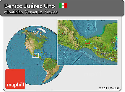 Satellite Location Map of Benito Juárez Uno
