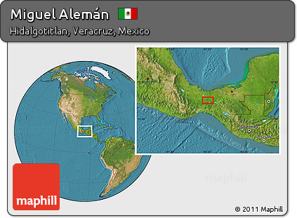 Satellite Location Map of Miguel Alemán
