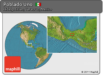Satellite Location Map of Poblado Uno