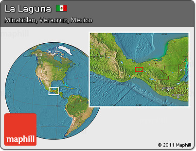 Satellite Location Map of La Laguna