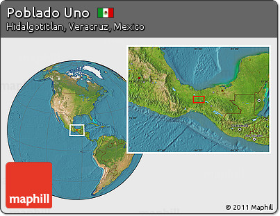 Satellite Location Map of Poblado Uno