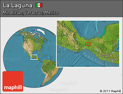 Satellite Location Map of La Laguna