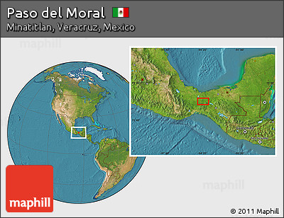 Satellite Location Map of Paso Del Moral