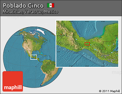 Satellite Location Map of Poblado Cinco