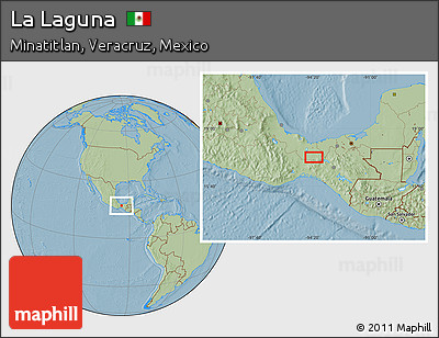 Savanna Style Location Map of La Laguna, hill shading