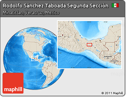 Shaded Relief Location Map of Rodolfo Sánchez Taboada Segunda Sección