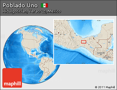 Shaded Relief Location Map of Poblado Uno