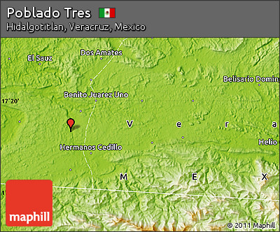 Physical Map of Poblado Tres
