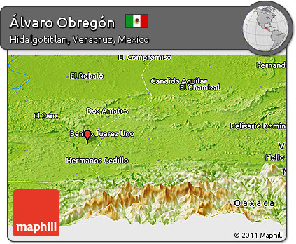 Physical Panoramic Map of Álvaro Obregón