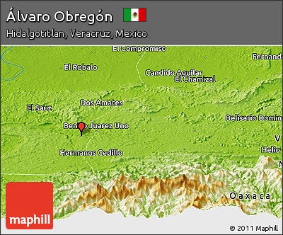 Physical Panoramic Map of Álvaro Obregón