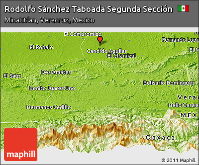 Physical Panoramic Map of Rodolfo Sánchez Taboada Segunda Sección