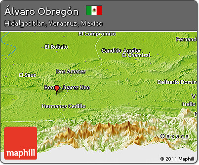Physical Panoramic Map of Álvaro Obregón