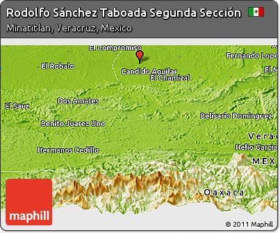Physical Panoramic Map of Rodolfo Sánchez Taboada Segunda Sección