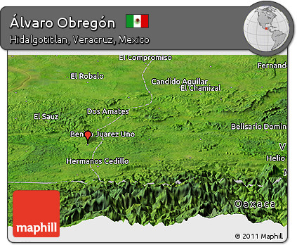 Satellite Panoramic Map of Álvaro Obregón