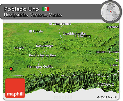 Satellite Panoramic Map of Poblado Uno