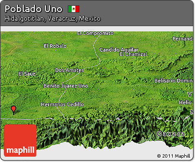 Satellite Panoramic Map of Poblado Uno