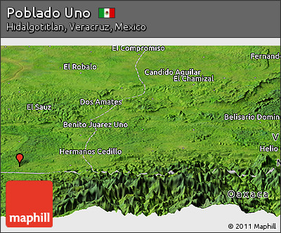 Satellite Panoramic Map of Poblado Uno