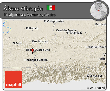 Shaded Relief Panoramic Map of Álvaro Obregón