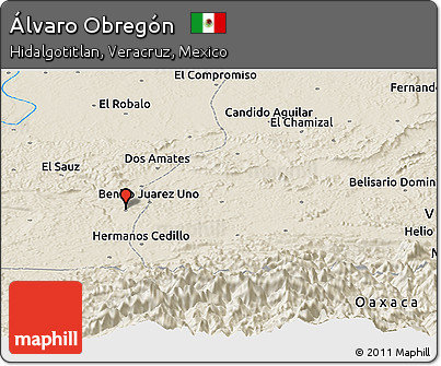 Shaded Relief Panoramic Map of Álvaro Obregón