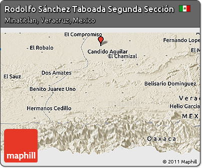 Shaded Relief Panoramic Map of Rodolfo Sánchez Taboada Segunda Sección