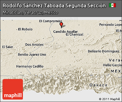 Shaded Relief Panoramic Map of Rodolfo Sánchez Taboada Segunda Sección