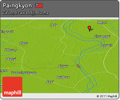Physical Panoramic Map of Paingkyon