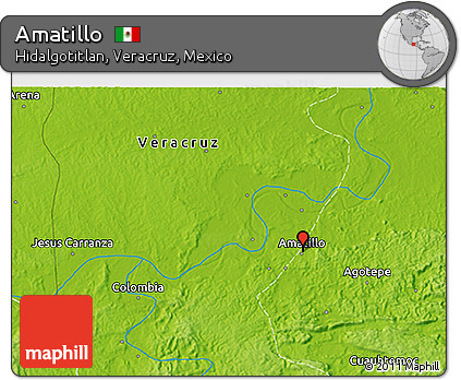 Physical 3D Map of Amatillo