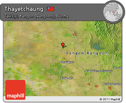 Satellite 3D Map of Thayetchaung