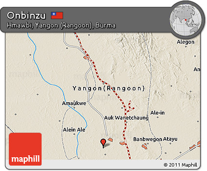 Shaded Relief 3D Map of Onbinzu