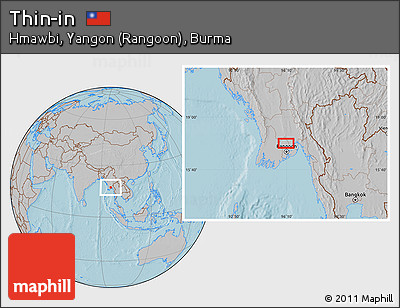 Gray Location Map of Thin-in, hill shading
