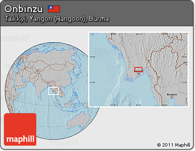Gray Location Map of Onbinzu, hill shading