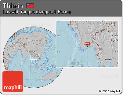 Gray Location Map of Thin-in, hill shading