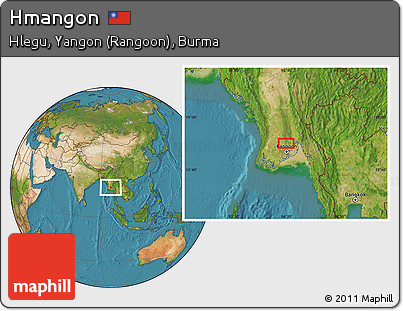 Satellite Location Map of Hmangon