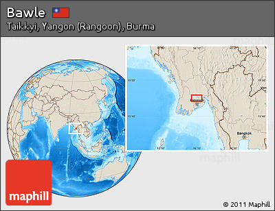 Shaded Relief Location Map of Bawle