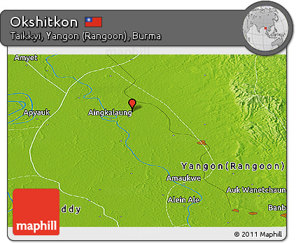 Physical Panoramic Map of Okshitkon