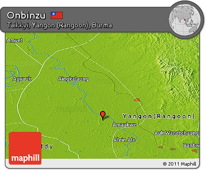 Physical Panoramic Map of Onbinzu