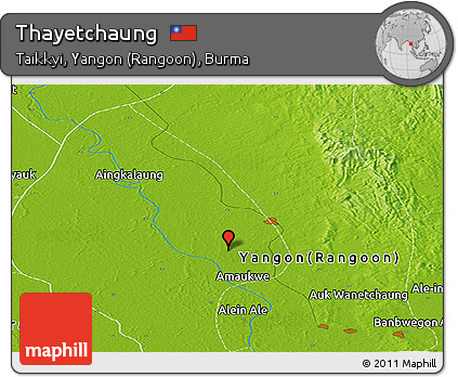 Physical Panoramic Map of Thayetchaung