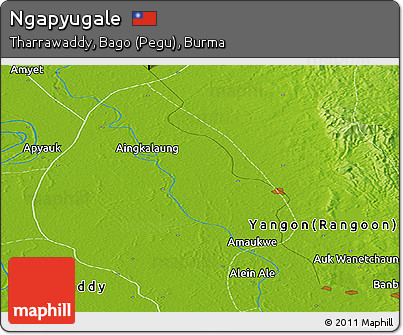 Physical Panoramic Map of Ngapyugale
