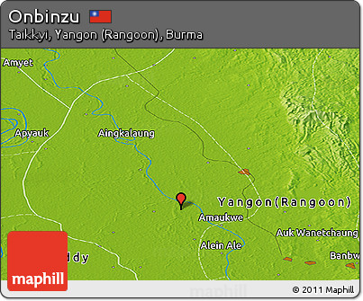 Physical Panoramic Map of Onbinzu