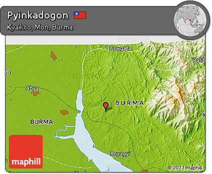 Physical 3D Map of Pyinkadogon