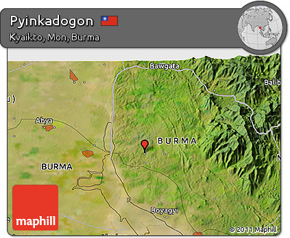 Satellite 3D Map of Pyinkadogon